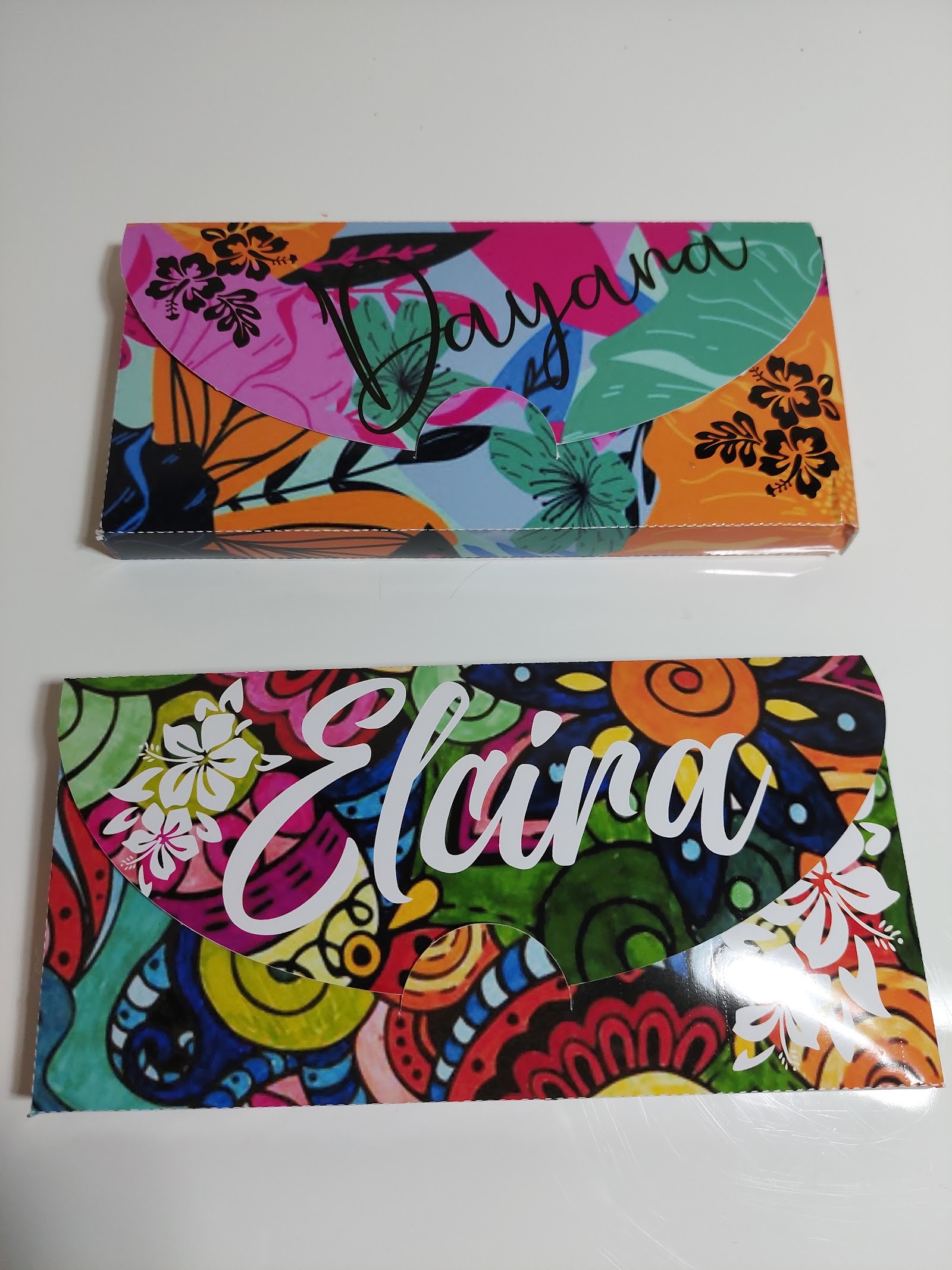 Envoltorios de chocolate personalizados con nombre