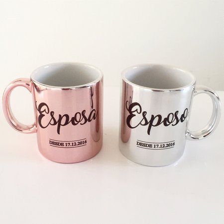 Tazas metalizadas para pareja