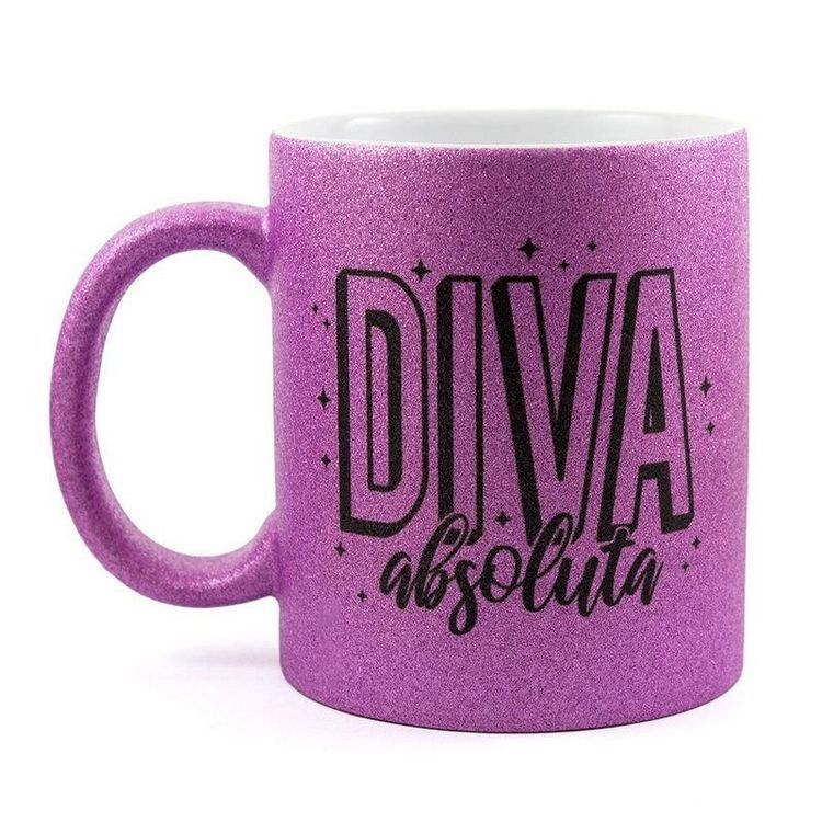 Taza glitter rosada Diva absoluta