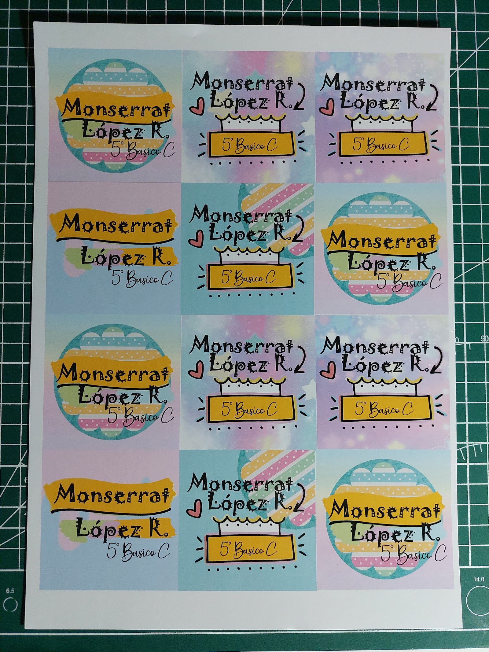 Etiquetas escolares personalizadas con nombre